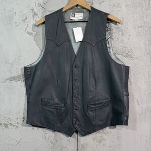 Vintage Scully Leather Western Distressed Button Up Vest Mens 44